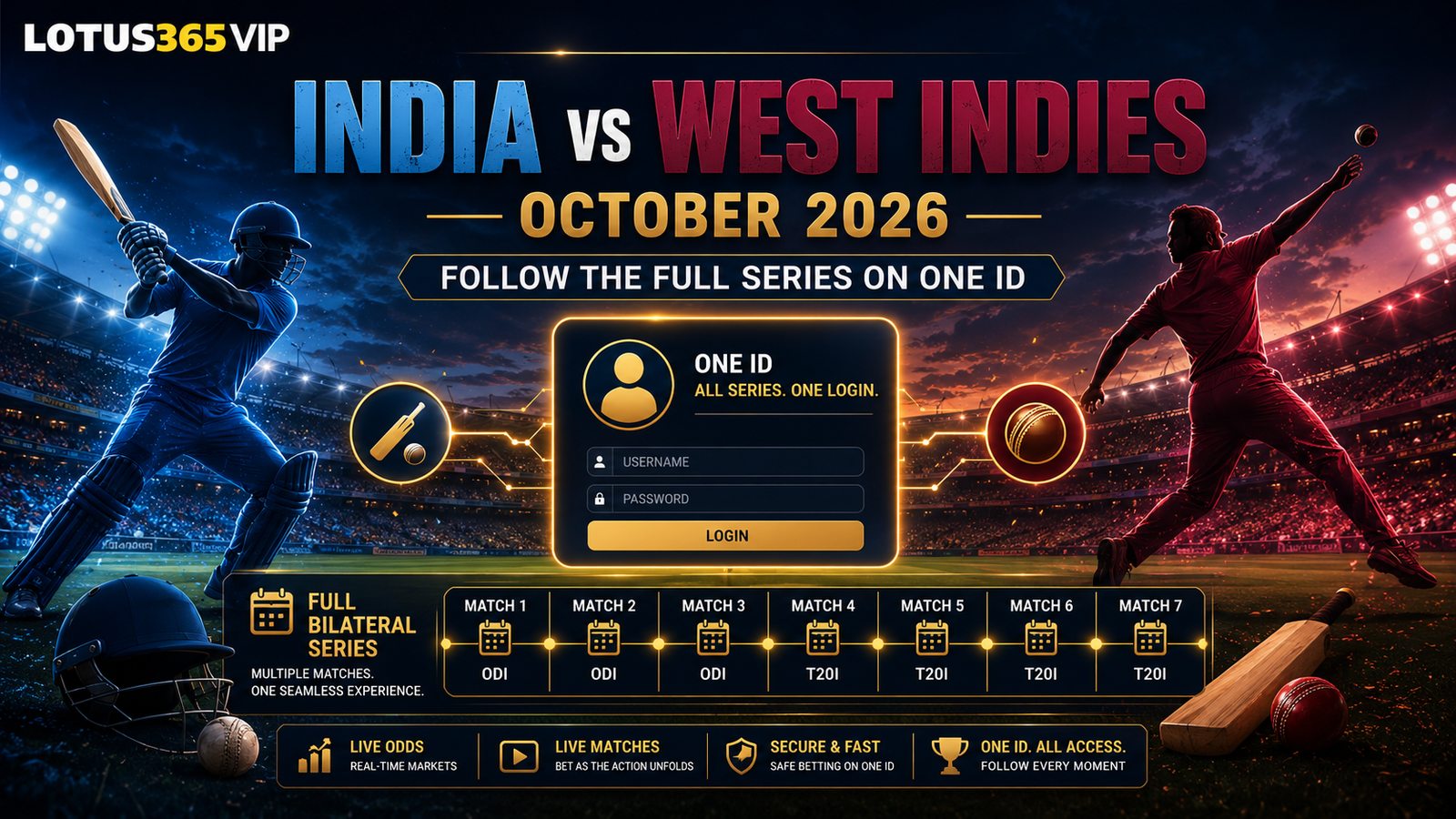 India West Indies series betting October 2026
